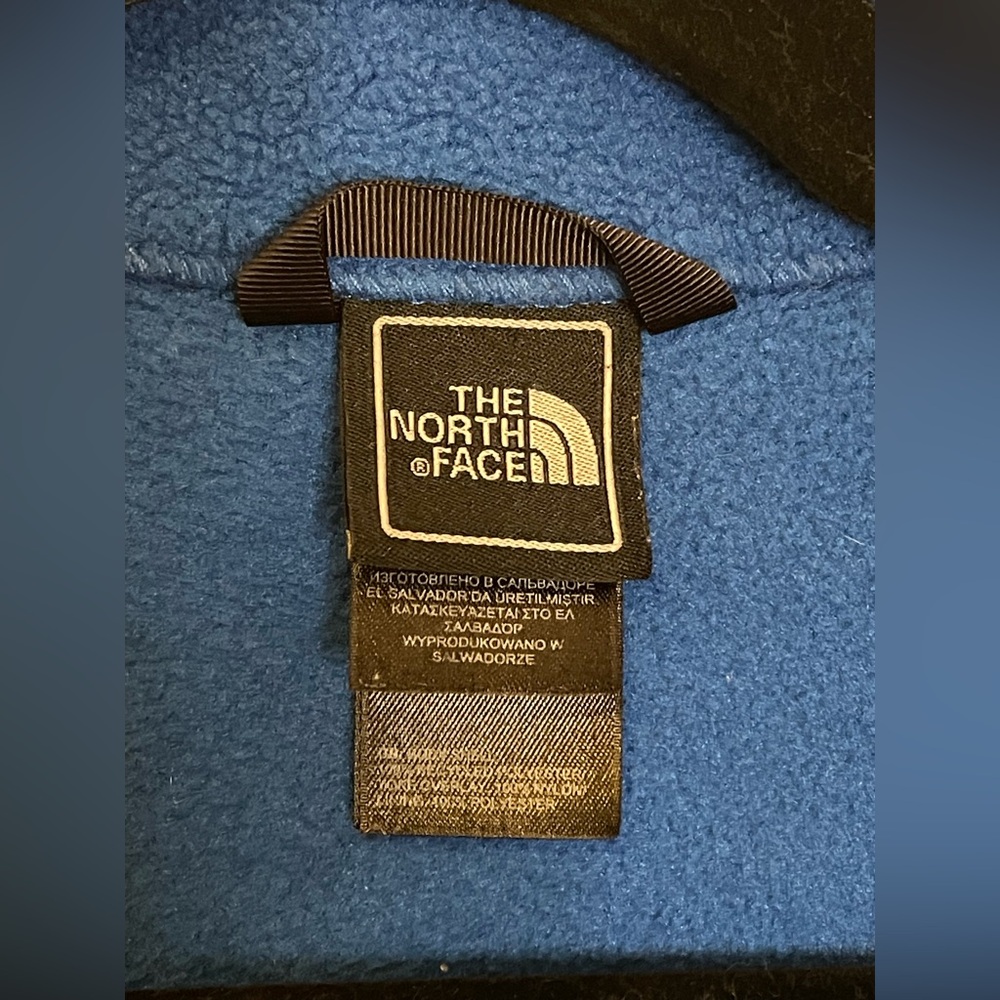 The North Face Blue Black Full Zip Fleece Jacket Youth XS TP 6 Zip Pockets - Picture 2 of 11